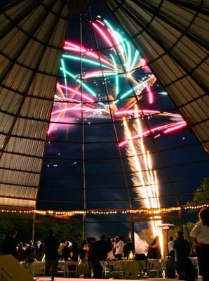 A wedding, complete with fireworks, in our pavilion