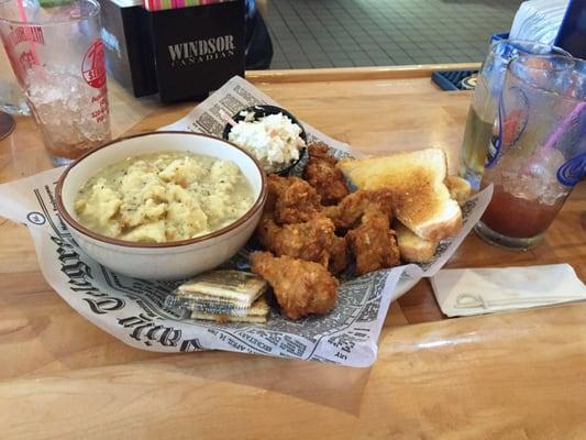 Drummies and chicken dumpling soup.