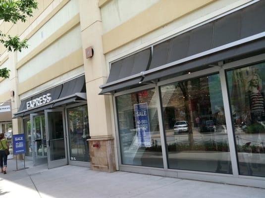 Store front looking north