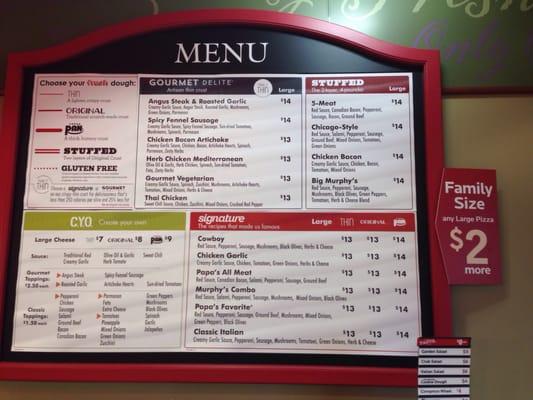 Menu board
