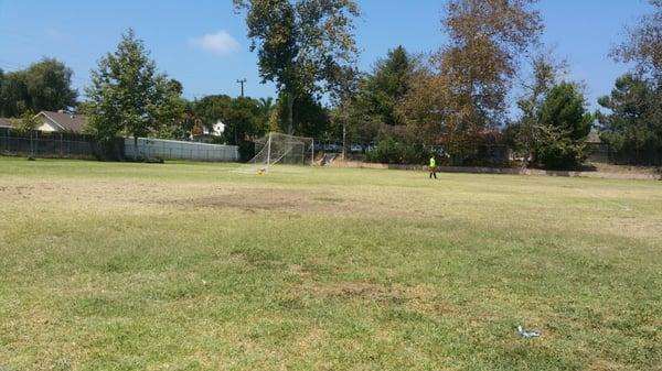 Not the safest field for soccer.