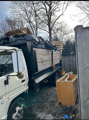 Our truck loaded and ready to dump.