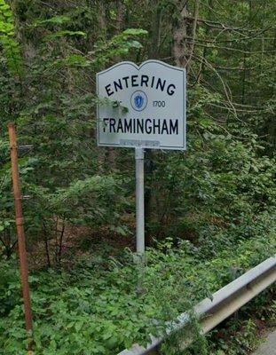 Entering Framingham from Southborough on Route 30.