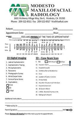 Doctor's referral or prescription form.