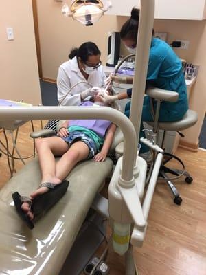 Brynn never even moves in the chair. Loves it here.