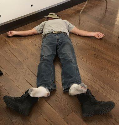 After hard day at helping others...