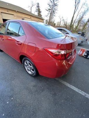 The outside of my car detailing