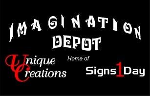 Imagination Depot - home of Signs1Day and Unique Creations
112 N. Main Street
Stanley, NC 28164
704-931-4352