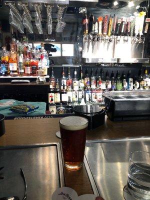 Enjoying a fresh pint at this smart spot!