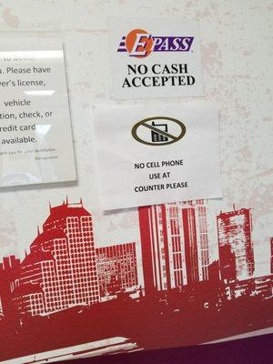 Can't talk at the counter