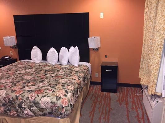 The mattress has huge divots in it from where people have slept.