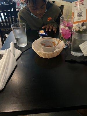 Complimentary chips and salsa