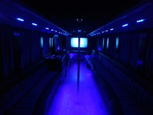 Inside of the Big Party Bus