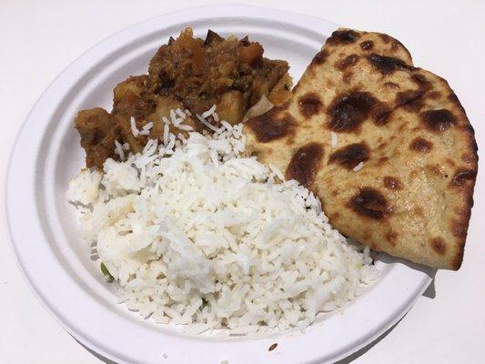 Labra (A homestyle mixed veg entree from Assam), Aloo Paratha and Rice