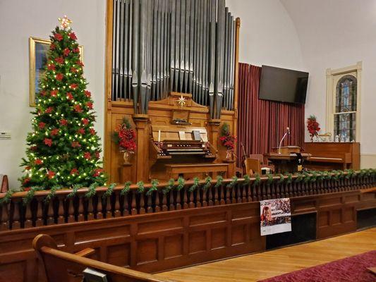 Church inside at Christmas time