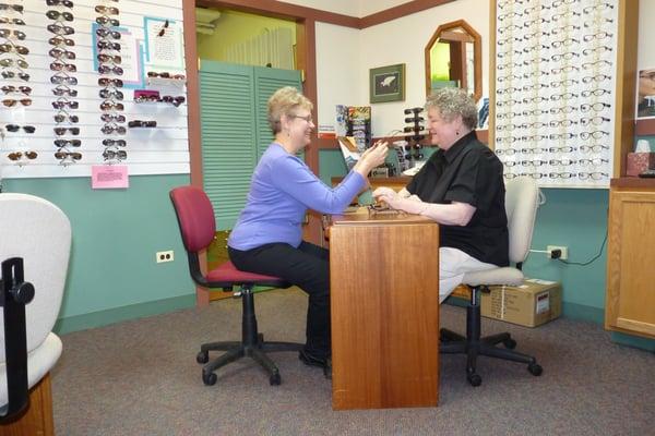 Bowker Family Eye care has an excellent optical staff.