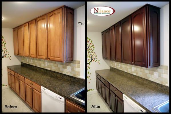 Cabinet Color Change - Before & After