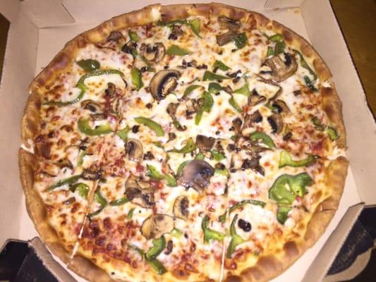 Mushroom green pepper thin cut into squares.