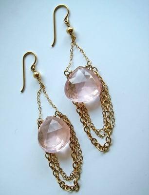 rose quartz earrings