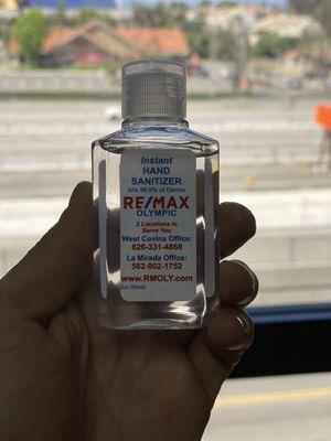 Thanks for the hand sanitizer