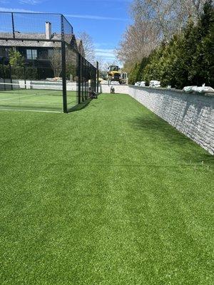 New sports court turf install