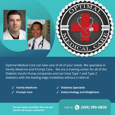 Optimal Medical Care!
Diabetes Specialist, Family Practice. Prompt Care.
Insulin Pump Training company.