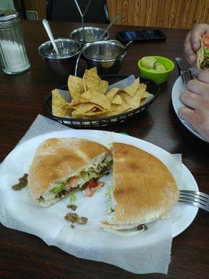 Torta de Carne Asada with everything including avocado... So good!