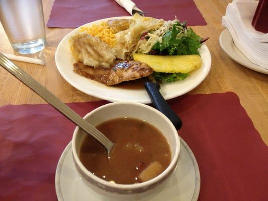 Homemade soup is included with at least 6.00 food purchase :)