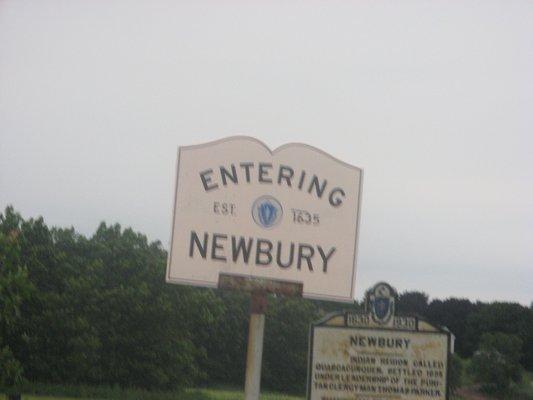 Newbury town sign.