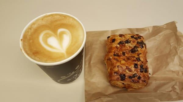 Cappuccino ($2.00) & Hazelnut Nutella Croissant ($2.00)