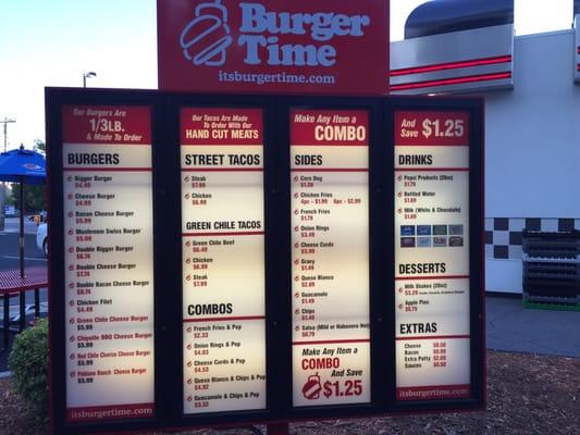 Drive thru menu board