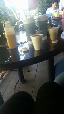 Pumpkin drink and bean drink with sesame