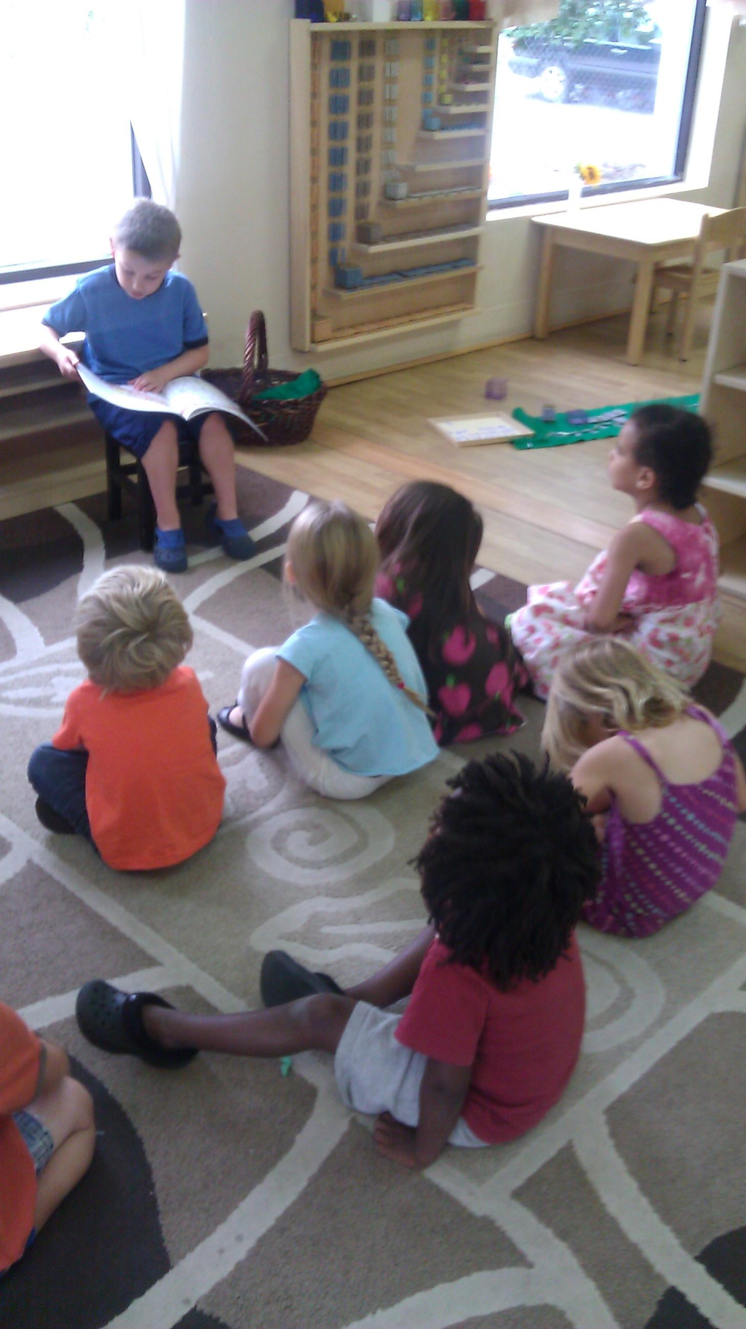 Reading aloud in one of our 3-6 classes