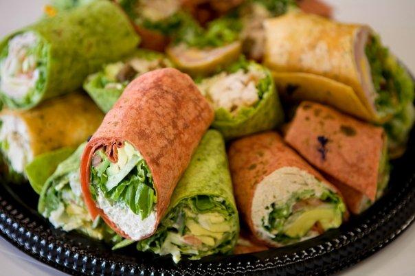 Catering tray of assorted wraps